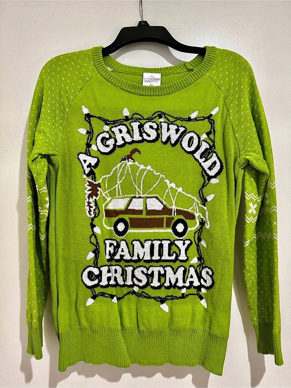 National Lampoon Christmas Vacation Christmas Sweater Green size Junior XL Like - Picture 2 of 6
